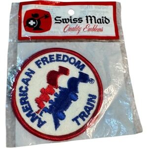 Vintage‎ American Freedom Train Patch 3" Round Swiss Maid Emblem NOS in Package